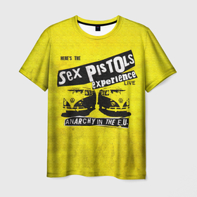Мужская футболка 3D с принтом Sex Pistols experience LIVE в Курске, 100% полиэфир | прямой крой, круглый вырез горловины, длина до линии бедер | группа | джонни роттен | музыка | панк | панк рок | панк рок группа | рок | рок группа