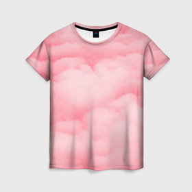 Женская футболка 3D с принтом Розовые небеса , 100% полиэфир ( синтетическое хлопкоподобное полотно) | прямой крой, круглый вырез горловины, длина до линии бедер | для девочек | для девушек | небо | облока | облоко | розовый
