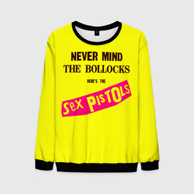 Мужской свитшот 3D с принтом Never Mind the Bollocks, Heres the Sex Pistols в Белгороде, 100% полиэстер с мягким внутренним слоем | круглый вырез горловины, мягкая резинка на манжетах и поясе, свободная посадка по фигуре | Тематика изображения на принте: группа | джонни роттен | музыка | панк | панк рок | панк рок группа | рок | рок группа