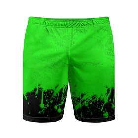Мужские шорты спортивные с принтом САЛАТОВЫЕ НЕОНОВЫЕ БРЫЗГИ КРАСКИ в Белгороде,  |  | neon | брызги | брызги красок | краска | неон | неоновые | неоновый зеленый | подтеки | радиация | салатовый | текстура | яркий