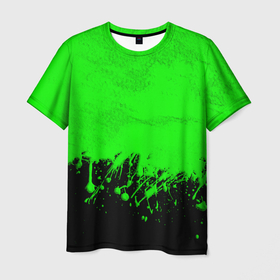 Мужская футболка 3D с принтом САЛАТОВЫЕ НЕОНОВЫЕ БРЫЗГИ КРАСКИ , 100% полиэфир | прямой крой, круглый вырез горловины, длина до линии бедер | Тематика изображения на принте: neon | брызги | брызги красок | краска | неон | неоновые | неоновый зеленый | подтеки | радиация | салатовый | текстура | яркий