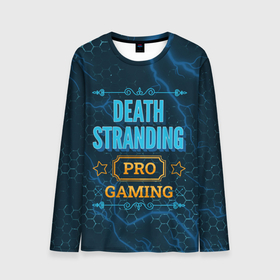 Мужской лонгслив 3D с принтом Игра Death Stranding: PRO Gaming , 100% полиэстер | длинные рукава, круглый вырез горловины, полуприлегающий силуэт | death | death stranding | logo | pro | stranding | дэт | игра | игры | лого | логотип | молния | символ | стрендинг