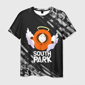 Мужская футболка 3D с принтом Южный парк   Кенни (Kenny) ангел в Белгороде, 100% полиэфир | прямой крой, круглый вырез горловины, длина до линии бедер | kenny | south park | кенни | мультфильм | саус парк | сауспарк | сериал | южный парк