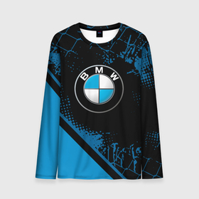 Мужской лонгслив 3D с принтом BMW : БМВ   ЛОГО в Санкт-Петербурге, 100% полиэстер | длинные рукава, круглый вырез горловины, полуприлегающий силуэт | bmw | bmw performance | m | motorsport | performance | бмв | моторспорт