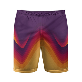 Мужские шорты спортивные с принтом Волны песка и лавы в Курске,  |  | агрессия | активность | волны | горы | желтый | красный | лава | огонь | песок | пурпурный