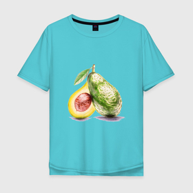 Мужская футболка хлопок Oversize с принтом Авокадо, нарисовано вручную в Екатеринбурге, 100% хлопок | свободный крой, круглый ворот, “спинка” длиннее передней части | Тематика изображения на принте: avocado | fruit | vegan | vegetables | авокадо | зеленый | карандаши | косточка | лист | маркеры | овощи | фрукты