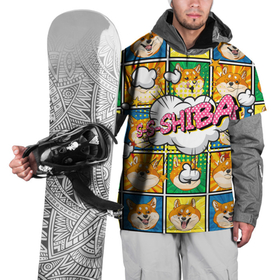 Накидка на куртку 3D с принтом Pop art shiba inu , 100% полиэстер |  | dog | shiba | shiba inu | сиба | сибаину | собака | японская собака