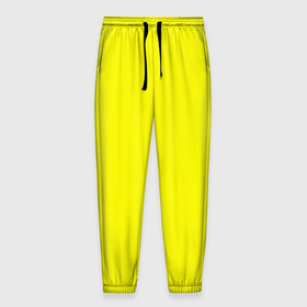 Мужские брюки 3D с принтом Однотонный неоновый лимонный желтый тон в Тюмени, 100% полиэстер | манжеты по низу, эластичный пояс регулируется шнурком, по бокам два кармана без застежек, внутренняя часть кармана из мелкой сетки | Тематика изображения на принте: 