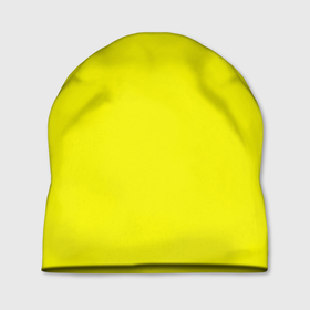 Шапка 3D с принтом Однотонный неоновый лимонный желтый тон в Тюмени, 100% полиэстер | универсальный размер, печать по всей поверхности изделия | 