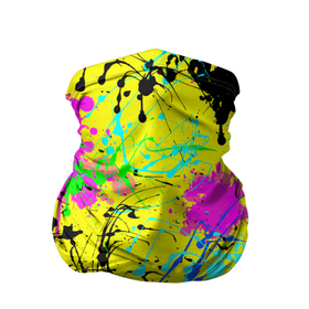 Бандана-труба 3D с принтом Абстрактная картина в разноцветный неоновых тонах. 