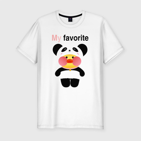 Мужская футболка хлопок Slim с принтом LaLaFanFan  Panda в Белгороде, 92% хлопок, 8% лайкра | приталенный силуэт, круглый вырез ворота, длина до линии бедра, короткий рукав | 