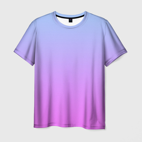 Мужская футболка 3D с принтом Голубо розовый градиент в Белгороде, 100% полиэфир | прямой крой, круглый вырез горловины, длина до линии бедер | Тематика изображения на принте: blue | gradient | pink | градиент | розовый | тренд | трендовые цвета