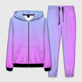 Мужской костюм 3D с принтом Голубо розовый градиент в Санкт-Петербурге, 100% полиэстер | Манжеты и пояс оформлены тканевой резинкой, двухслойный капюшон со шнурком для регулировки, карманы спереди | blue | gradient | pink | градиент | розовый | тренд | трендовые цвета