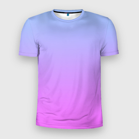 Мужская футболка 3D Slim с принтом Голубо розовый градиент в Белгороде, 100% полиэстер с улучшенными характеристиками | приталенный силуэт, круглая горловина, широкие плечи, сужается к линии бедра | Тематика изображения на принте: blue | gradient | pink | градиент | розовый | тренд | трендовые цвета