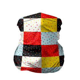 Бандана-труба 3D с принтом MULTICOLORED SQUARE MOSAIC в Кировске, 100% полиэстер, ткань с особыми свойствами — Activecool | плотность 150‒180 г/м2; хорошо тянется, но сохраняет форму | Тематика изображения на принте: абстрактный | желтый | забавный | квадраты | красный | красочный | многоцветный | мозаика | разноцветный | узор | цветной | черный | яркий