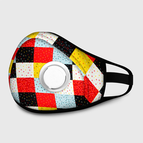 Маска из неопрена с принтом MULTICOLORED SQUARE MOSAIC в Курске, неопрен 100% | Форма огибающая нос. Резинки для ушей с дополнительной резинкой на затылке. Клапан для выдоха для активного дыхания при занятиях спортом. Эластичный материал маски и окантовки для лучшего растяжения и прилегания маски.  | абстрактный | желтый | забавный | квадраты | красный | красочный | многоцветный | мозаика | разноцветный | узор | цветной | черный | яркий
