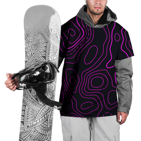Накидка на куртку 3D с принтом THE ILLUSION OF PURPLE LINES в Санкт-Петербурге, 100% полиэстер |  | абстракция | вектор | геометрический | графика | забавный | иллюзия | минимализм | оптический | узор | фиолетовый | черный