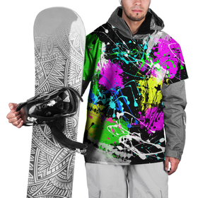 Накидка на куртку 3D с принтом Разноцветные пятна краски на черном фоне. в Петрозаводске, 100% полиэстер |  | Тематика изображения на принте: paint stains | paint strokes | абстрактная картина | мазня | пятна | разноцветные пятна | черный