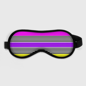 Маска для сна 3D с принтом Яркие неоновые полосы в сочетании с черно белыми полосками. в Екатеринбурге, внешний слой — 100% полиэфир, внутренний слой — 100% хлопок, между ними — поролон |  | neon stripes | stripes | желтый неоновый | неоноые полосы | полосаты узор | розовый неоновый