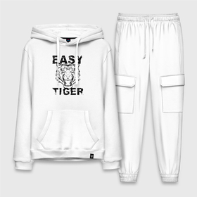 Мужской костюм хлопок с толстовкой с принтом Easy Tiger в Новосибирске,  |  | easy tiger | tiger | животное | зверь | кошачие | кошачий | крупная кошка | легкий тигр | тигр | тигринный | тигрица | тигры | хищник | царь зверей