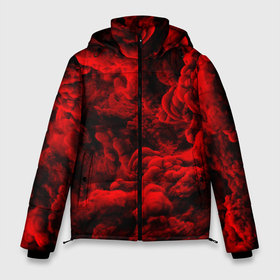 Мужская зимняя куртка 3D с принтом Красный дым   Red Smoke   Красные облака в Кировске, верх — 100% полиэстер; подкладка — 100% полиэстер; утеплитель — 100% полиэстер | длина ниже бедра, свободный силуэт Оверсайз. Есть воротник-стойка, отстегивающийся капюшон и ветрозащитная планка. 

Боковые карманы с листочкой на кнопках и внутренний карман на молнии. | Тематика изображения на принте: abstract | red smoke | smoke | абстракция | красные облака | красный дым | облака | облака дыма | облако | облако дыма