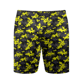 Мужские шорты спортивные с принтом Камуфляж Пиксельный Чёрно Жёлтый в Белгороде,  |  | black | camo | yellow | жёлтый | камуфляж | пиксель | сamouflage | чёрный
