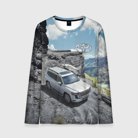Мужской лонгслив 3D с принтом Toyota Land Cruiser 300   Горная дорога в Новосибирске, 100% полиэстер | длинные рукава, круглый вырез горловины, полуприлегающий силуэт | car | japan | land cruiser | mountains | nature | off road vehicle | sky | stones | toyota | автомобиль | внедорожник | горы | камни | небо | природа | тойота | япония
