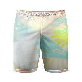 Мужские шорты спортивные с принтом Сочные краски лета в Курске,  |  | Тематика изображения на принте: абстрактые узоры | взрывные краски лта | летние краски | пастельные тона | радуга | узоры