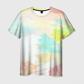 Мужская футболка 3D с принтом Сочные краски лета в Кировске, 100% полиэфир | прямой крой, круглый вырез горловины, длина до линии бедер | абстрактые узоры | взрывные краски лта | летние краски | пастельные тона | радуга | узоры