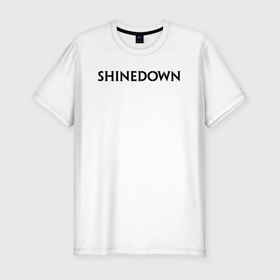 Мужская футболка хлопок Slim с принтом Shinedown лого в Санкт-Петербурге, 92% хлопок, 8% лайкра | приталенный силуэт, круглый вырез ворота, длина до линии бедра, короткий рукав | brent smith | shinedown | брент смит | группа | музыка | рок | рок группа