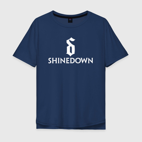 Мужская футболка хлопок Oversize с принтом Shinedown логотип с эмблемой в Новосибирске, 100% хлопок | свободный крой, круглый ворот, “спинка” длиннее передней части | brent smith | shinedown | брент смит | группа | музыка | рок | рок группа