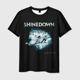 Мужская футболка 3D с принтом Shinedown   Ill Follow You в Тюмени, 100% полиэфир | прямой крой, круглый вырез горловины, длина до линии бедер | Тематика изображения на принте: brent smith | ill follow you | shinedown | брент смит | группа | музыка | рок | рок группа
