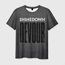 Мужская футболка 3D с принтом Devour   Shinedown в Кировске, 100% полиэфир | прямой крой, круглый вырез горловины, длина до линии бедер | Тематика изображения на принте: brent smith | shinedown | брент смит | группа | музыка | рок | рок группа