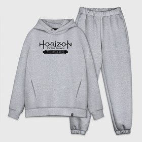 Мужской костюм хлопок OVERSIZE с принтом horizon forbidden west   logo ,  |  | 