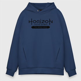 Мужское худи Oversize хлопок с принтом horizon forbidden west   logo , френч-терри — 70% хлопок, 30% полиэстер. Мягкий теплый начес внутри —100% хлопок | боковые карманы, эластичные манжеты и нижняя кромка, капюшон на магнитной кнопке | 