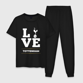 Мужская пижама хлопок с принтом Tottenham Love Classic в Белгороде, 100% хлопок | брюки и футболка прямого кроя, без карманов, на брюках мягкая резинка на поясе и по низу штанин
 | club | football | hotspur | logo | love | tottenham | клуб | лого | мяч | символ | спорт | тоттенхэм | футбол | футболист | футболисты | футбольный | хотспур