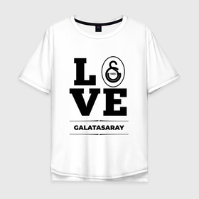 Мужская футболка хлопок Oversize с принтом Galatasaray Love Классика в Екатеринбурге, 100% хлопок | свободный крой, круглый ворот, “спинка” длиннее передней части | club | football | galatasaray | logo | love | галатасарай | клуб | лого | мяч | символ | спорт | футбол | футболист | футболисты | футбольный