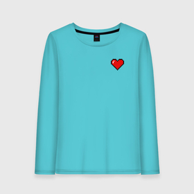 Женский лонгслив хлопок с принтом Сердце пиксель арт в Тюмени, 100% хлопок |  | dendy | денди | игра | красный | любовь | пиксель | пиксель арт | пиксельный | сердечко | сердце