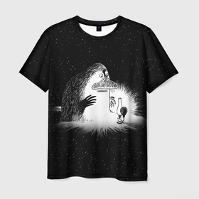 Мужская футболка 3D с принтом Морра в Курске, 100% полиэфир | прямой крой, круглый вырез горловины, длина до линии бедер | книга | морра | мрак | мультфильм | муми тролли | персонаж | свеча | туве | тьма | холод