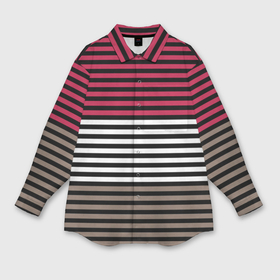 Мужская рубашка oversize 3D с принтом Красно коричневый полосатый узор в Новосибирске,  |  | striped pattern | stripes | коричневый | красный | полосы | черные полосы
