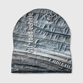 Шапка 3D с принтом Toyota   Off road vehicle   Rock   Тойота внедорожник   Скала в Тюмени, 100% полиэстер | универсальный размер, печать по всей поверхности изделия | off road vehicle | rock | stone | texture | toyota | внедорожник | камень | скала | текстура | тойота
