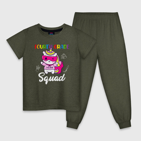 Детская пижама хлопок с принтом Четвертый класс (единорог) в Курске, 100% хлопок |  брюки и футболка прямого кроя, без карманов, на брюках мягкая резинка на поясе и по низу штанин
 | 