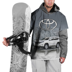Накидка на куртку 3D с принтом Toyota Land Cruiser на фоне скалы в Тюмени, 100% полиэстер |  | car | off road vehicle | rock | toyota | автомобиль | внедорожник | скала | тойота