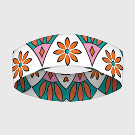 Повязка на голову 3D с принтом Египетский узор с лотосом в Тюмени,  |  | flower | lotus | лотос | цветок | цветы