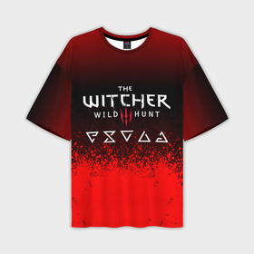 Мужская футболка oversize 3D с принтом Witcher blood в Белгороде,  |  | 