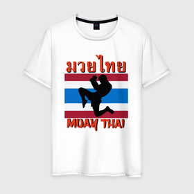 Мужская футболка хлопок с принтом THAI FIGHTER (Боец Муай Тай) , 100% хлопок | прямой крой, круглый вырез горловины, длина до линии бедер, слегка спущенное плечо. | 