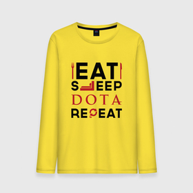 Мужской лонгслив хлопок с принтом Надпись: Eat Sleep Dota Repeat в Санкт-Петербурге, 100% хлопок |  | dota | eat sleep repeat | logo | дота | игра | игры | лого | логотип | символ