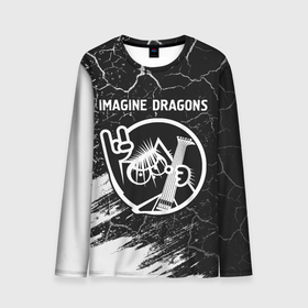 Мужской лонгслив 3D с принтом Imagine Dragons   КОТ   Краски в Петрозаводске, 100% полиэстер | длинные рукава, круглый вырез горловины, полуприлегающий силуэт | band | dragons | imagine | imagine dragons | metal | rock | группа | драгонс | имеджин | кот | краска | рок