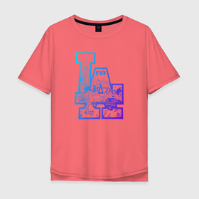 Мужская футболка хлопок Oversize с принтом los angeles lakers баскетбол в Тюмени, 100% хлопок | свободный крой, круглый ворот, “спинка” длиннее передней части | 