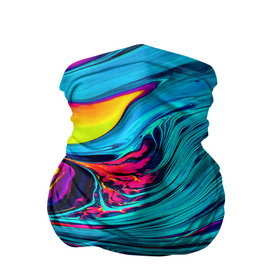 Бандана-труба 3D с принтом Paint Wave в Тюмени, 100% полиэстер, ткань с особыми свойствами — Activecool | плотность 150‒180 г/м2; хорошо тянется, но сохраняет форму | абстракция | волны | жидкость | красивая | краска | красочная | линии | разноцветная | смешение цветов | яркая